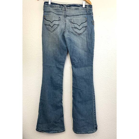 VTG LL Cool J Women's Blue Flare Denim Jeans Sz 5 Y2K Retro Soft 90's - Picture 6 of 12